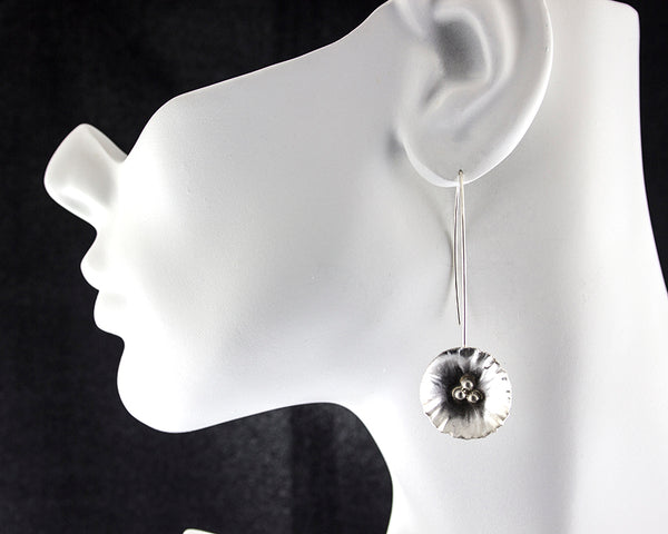 Sterling silver flower earrings by eko jewelry design, Allysa