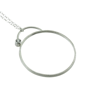 large sterling silver hoop necklace with gemstone by eko jewelry design, Zona