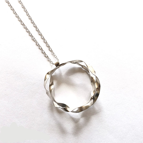 Sterling silver double hoop necklace by eko jewelry design, Cyanea