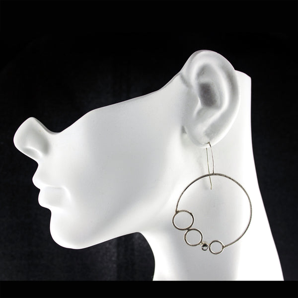 sterling silver hoop earrings with gemstones by eko jewelry design Chiara on model