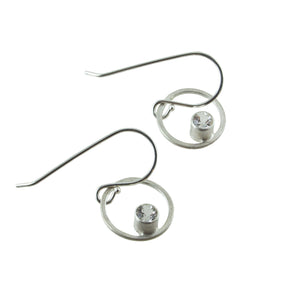 Sterling silver circle earrings with gemstones by eko jewelry design, Mareesa
