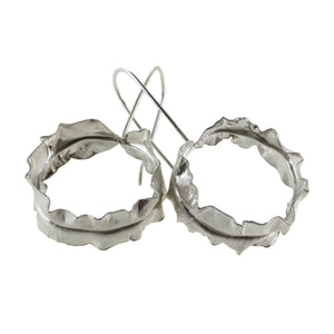 Sterling Silver leaf hoop earrings by eko jewelry design, Valeria 