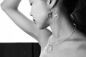 Sterling silver hoop necklaces and earrings by eko jewelry design