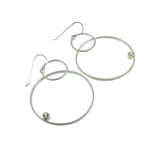 large sterling silver hoop earrings with gemstones by eko jewelry design, Stavra