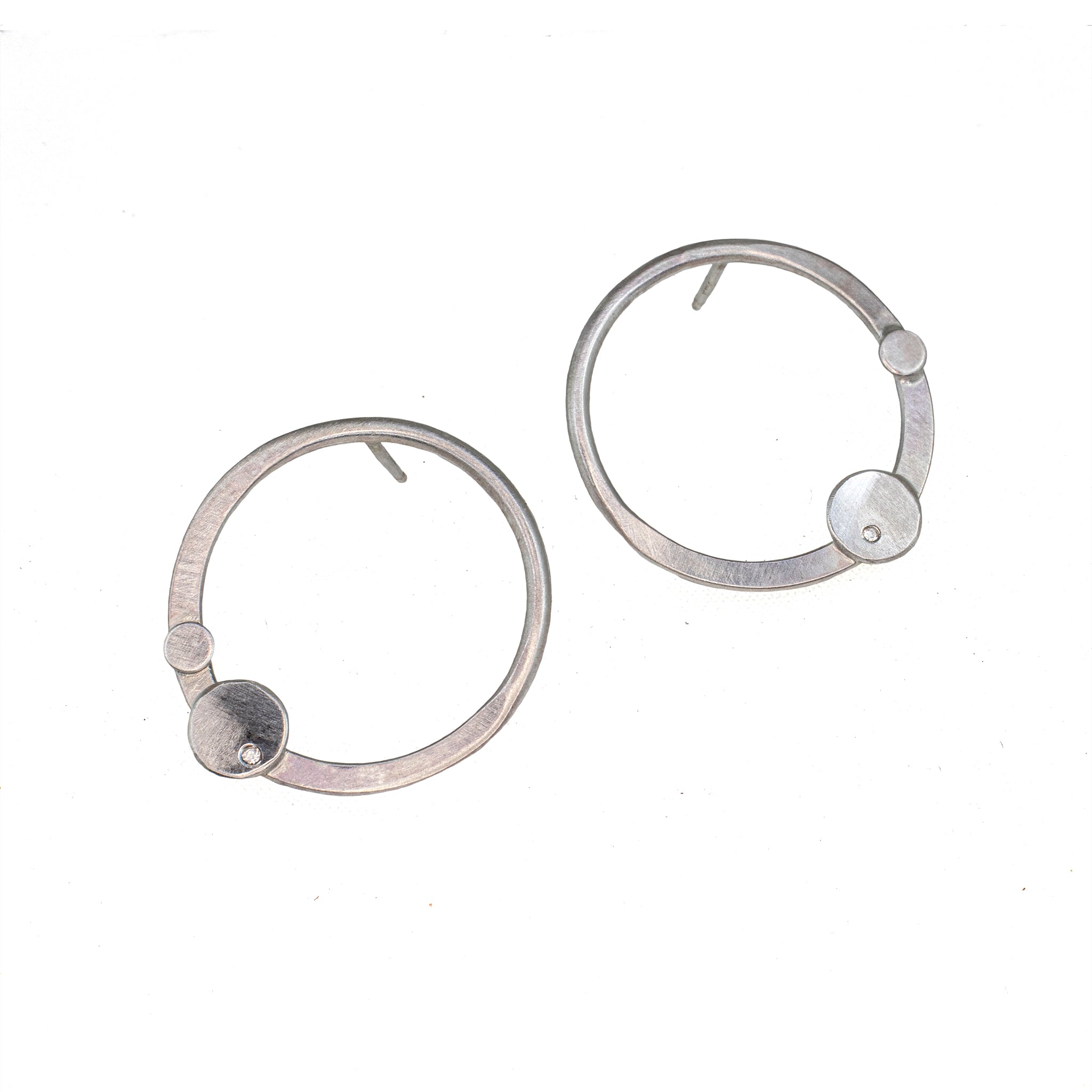 sterling silver hoop stud earrings with gemstones by eko jewelry design, Leda