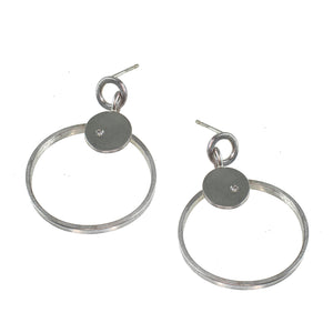 Sterling silver hoop earrings with diamonds by eko jewelry design, Soma