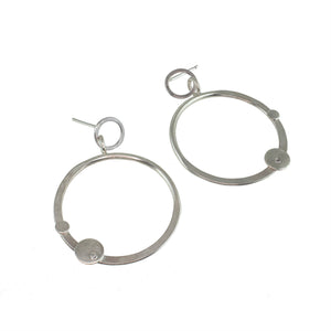 Sterling silver hoop earrings with diamonds by eko jewelry design, Elara