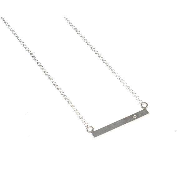 Sterling silver bar necklace with gemstone by eko jewelry design, Estee