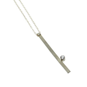 Sterling silver bar necklace with a gemstone by eko jewelry design, Valor