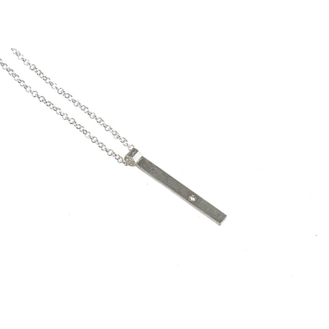 Sterling silver bar necklace with gemstone by eko jewelry design, Aoife