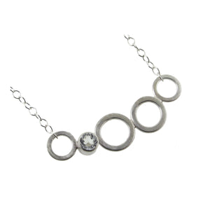 Sterling silver circle necklace with gemstone by eko jewelry design,Ashlyn