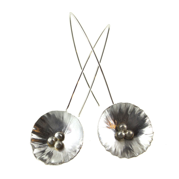 Sterling silver flower threader earrings by eko jewelry design, Allysa
