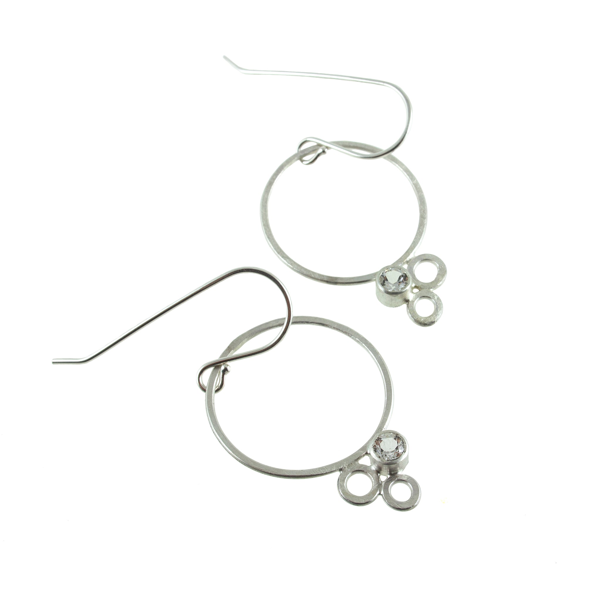 Sterling silver hoop earrings with gemstones by eko jewelry design, Martine