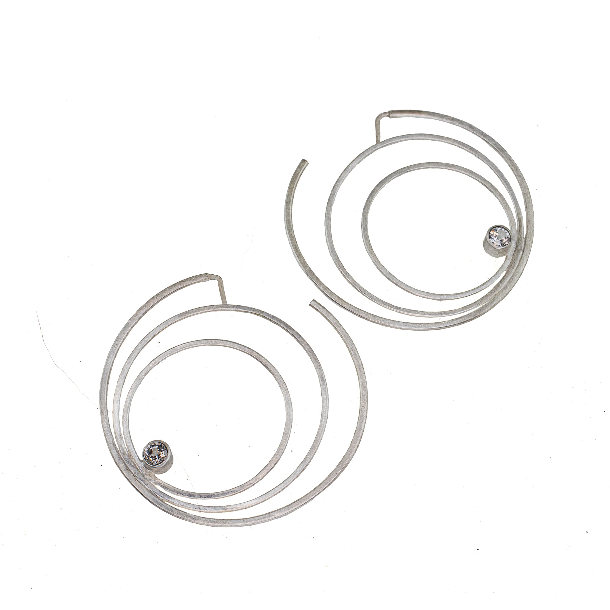 terling silver hoop earring with gemstones by eko jewelry design, Sevilla