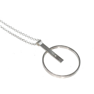 Sterling silver hoop necklace with gemstone by eko jewelry design, Prudie