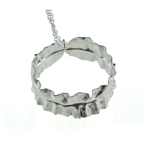 Sterling silver leaf hoop necklace by eko jewelry design, Silvina
