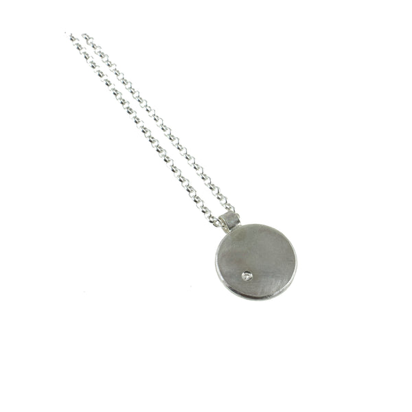 Sterling silver round necklace with gemstone by eko jewelry design, Thuraya