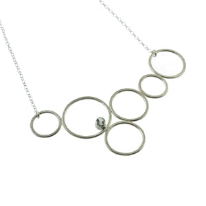 Sterling silver bubble circle necklace with gemstone by eko jewelry design, Malina
