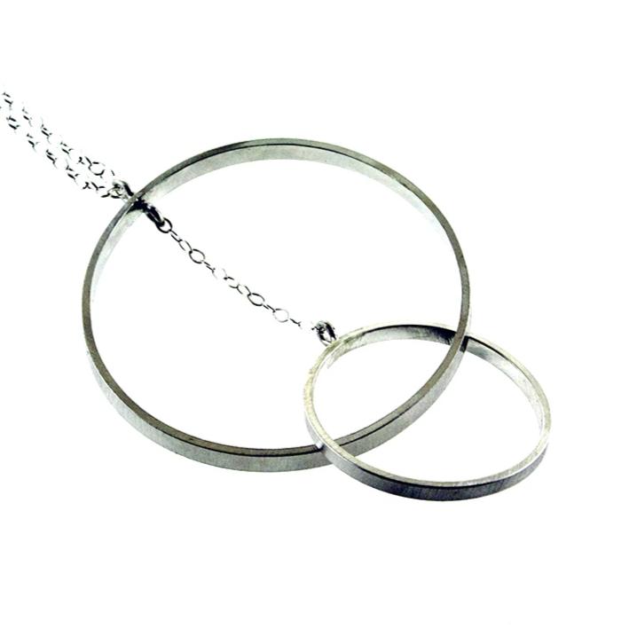 silver Interlocking hoop necklace by eko jewelry design, Celesstia