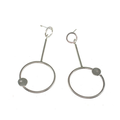 Sterling silver hoop earrings with diamond by eko jewelry design, Dion