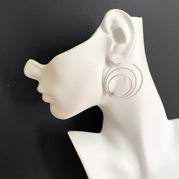 sterling silver hoop earrings with gemstones by eko jewelry design, Sevilla on model