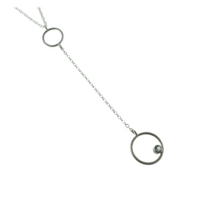 Sterling silver lariat necklace with gemstone by eko jewelry design, Bijou