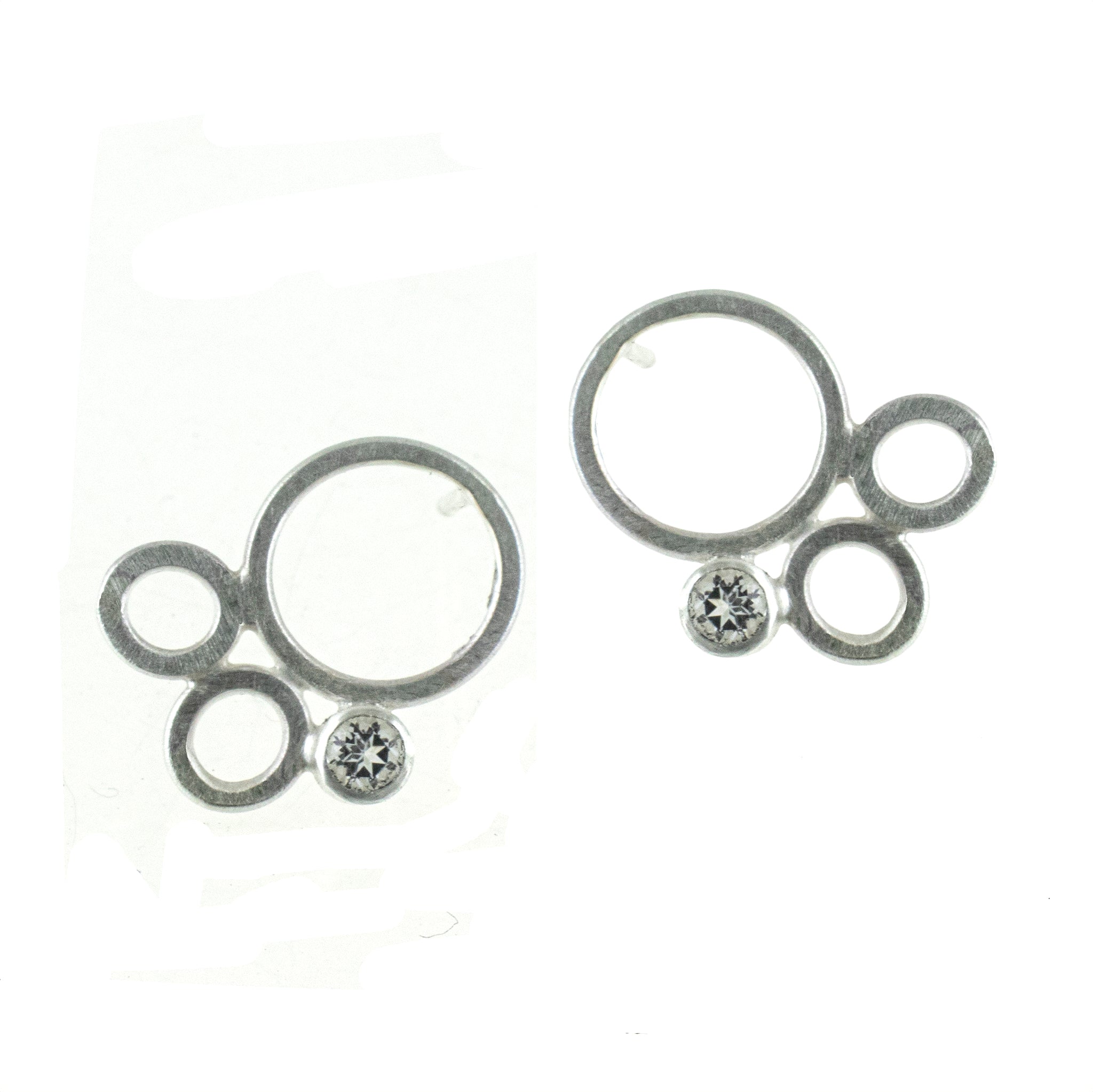 sterling silver multi circle stud earrings with gemstones by eko jewelry design, Eulalia