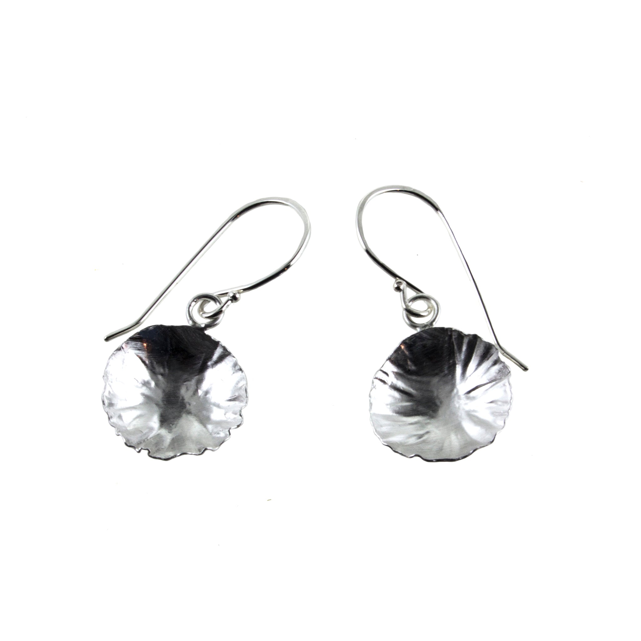 sterling silver round leaf earrings by eko jewelry design, Deanna