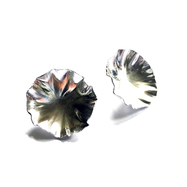 sterling silver round leaf earrings by eko jewelry design, Lata 