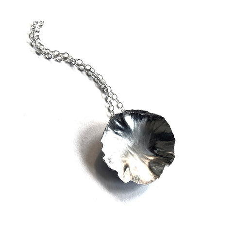 Sterling silver round leaf necklace by eko jewelry design, Arden