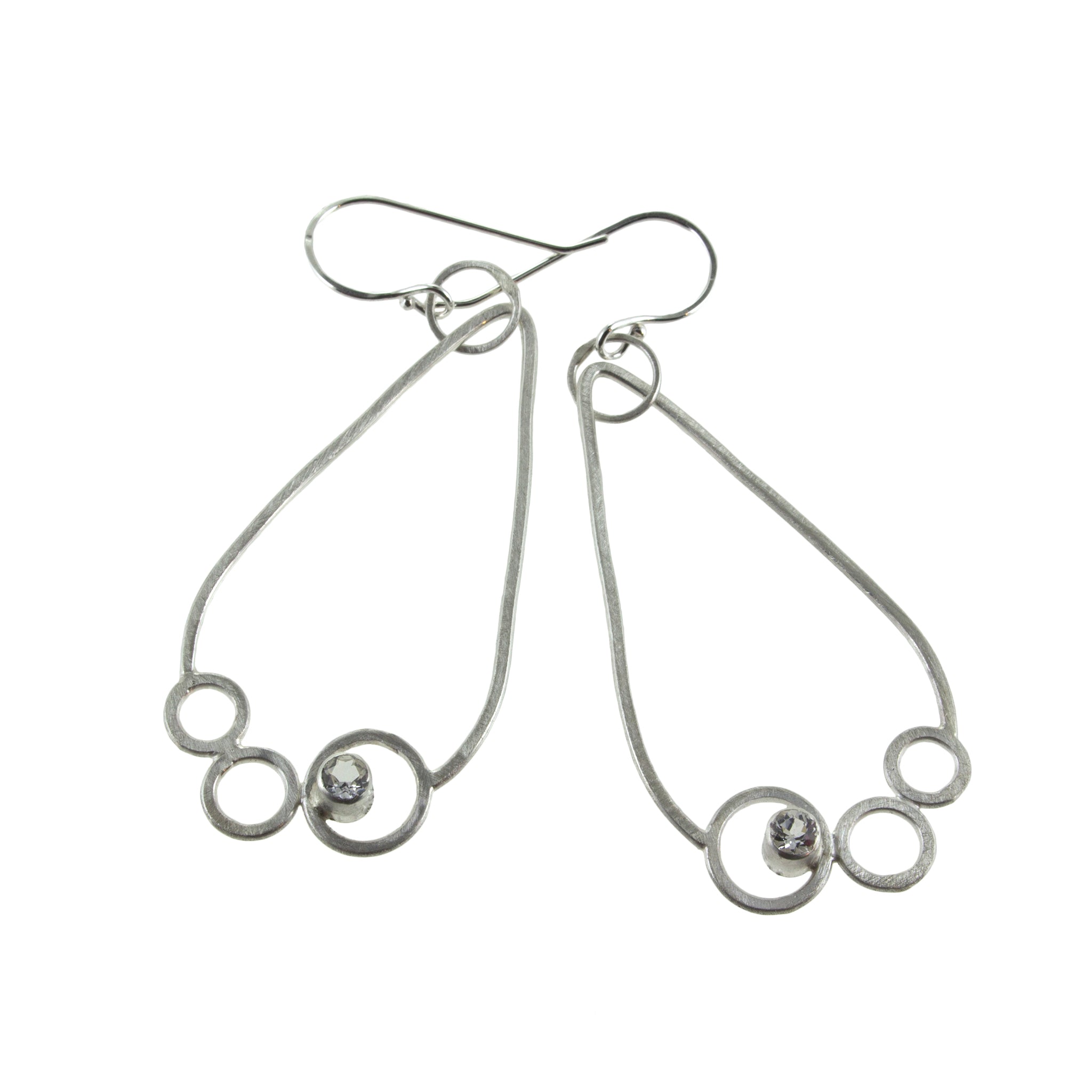 large sterling silver teardrop earrings with gemstones by eko jewelry design, Lenore