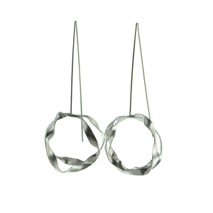 sterling silver twisted hoop threader earrings by eko jewelry design, Brett 